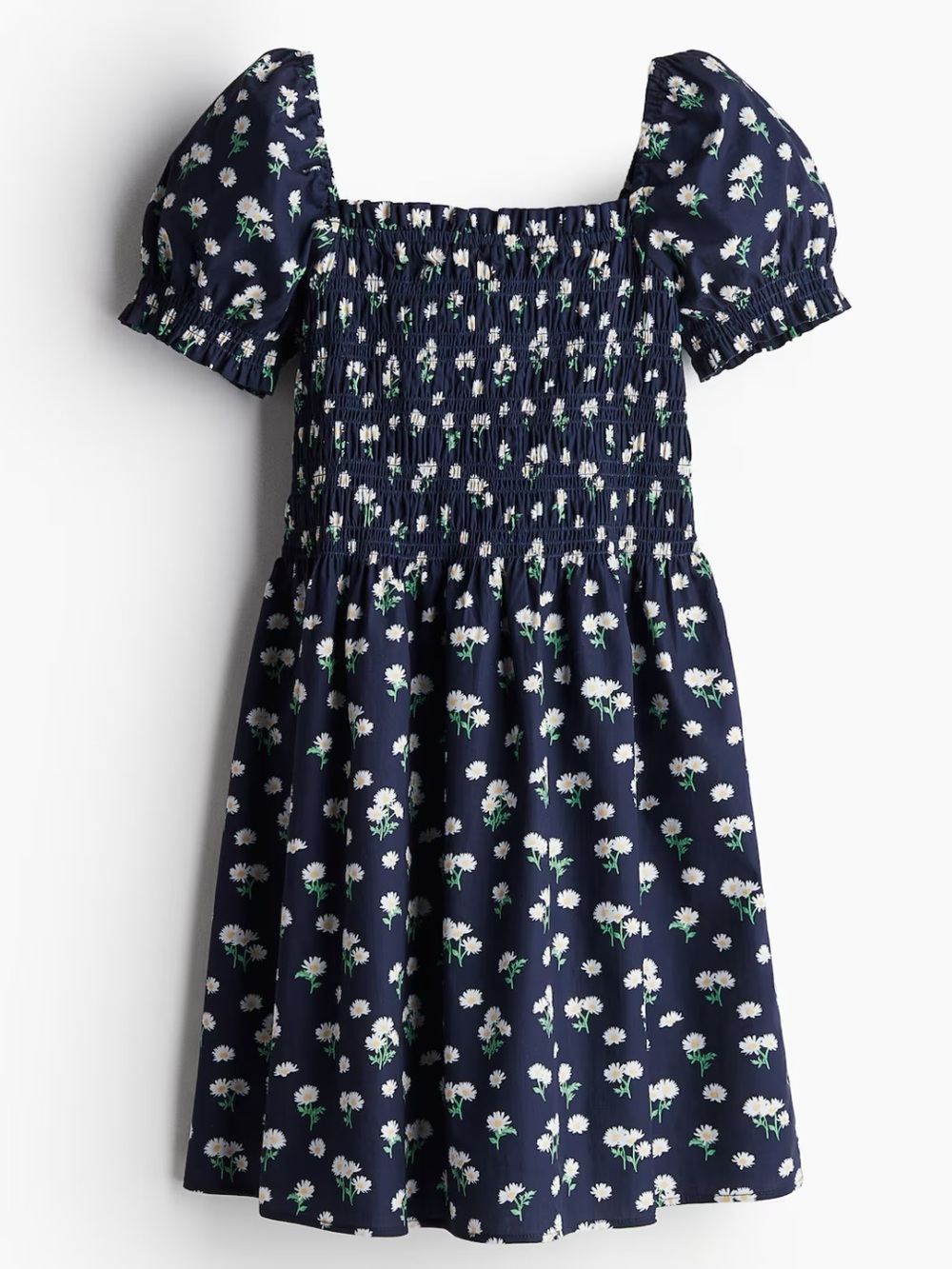 H&M Cotton Poplin Floral Cottagecore Mini Dress